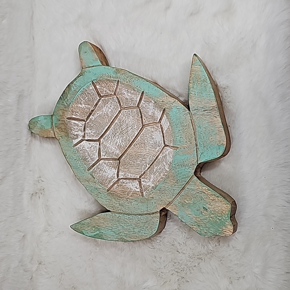 Wooden Sea Turle Decor